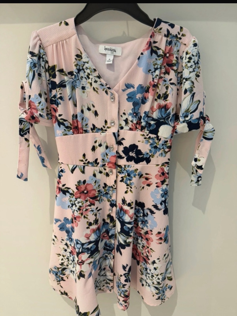 Speechless kids Pink Floral Button-Front short Dress size 8